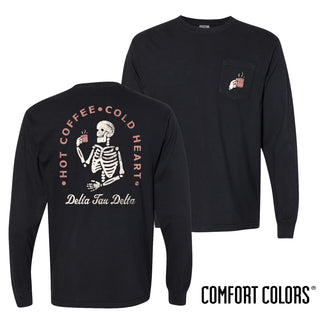 Fraternity Comfort Colors Long Sleeve Coffee Skeleton Tee