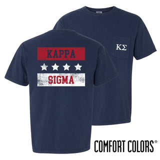 Fraternity Comfort Colors Red White and Navy Short Sleeve Tee