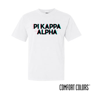 Clearance! Fraternity Comfort Colors White Glitch Short Sleeve Tee