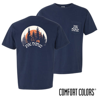 Fraternity Navy Pine Comfort Colors Pocket Tee