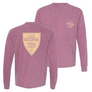 Fraternity Comfort Colors Berry Trail Long Sleeve Pocket Tee