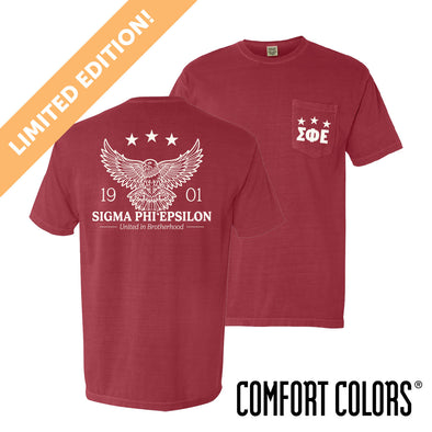 New! SigEp Comfort Colors Patriotic Eagle Short Sleeve Tee