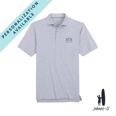 New! Delt Personalized Johnnie-O Heather Grey Polo