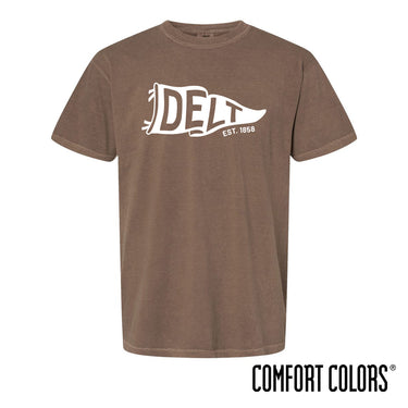 Delt Comfort Colors Brown Pennant Short Sleeve Tee