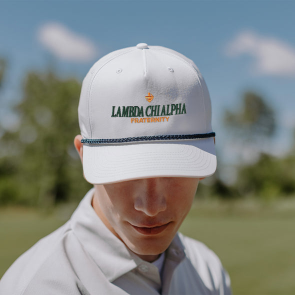 New! Lambda Chi White Richardson Rope Hat