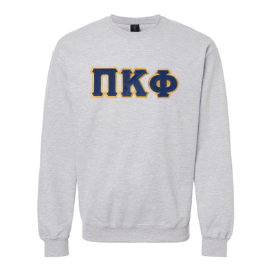 New! Pi Kapp Heather Grey Crewneck With Sewn On Letters