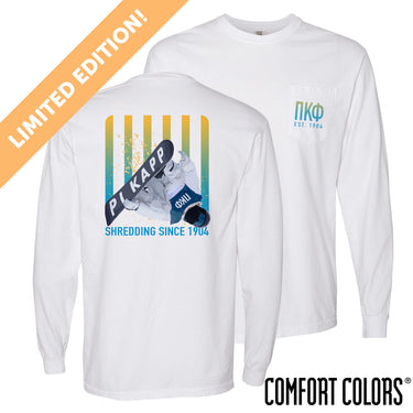 New! Limited Edition Pi Kapp Comfort Colors Slope Shredder Long Sleeve Tee