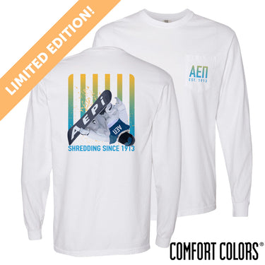 New! Limited Edition AEPi Comfort Colors Slope Shredder Long Sleeve Tee