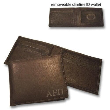 Brown Bi-Fold Greek Letter Wallet