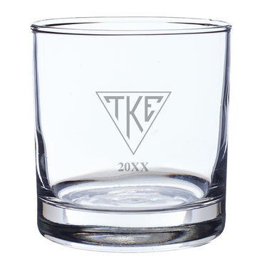 TKE Engraved Year Rocks Glass