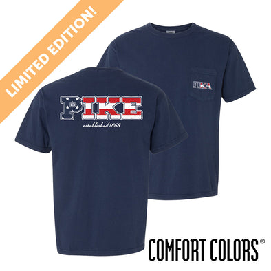 New! Pike Comfort Colors Patriotic Pride Short Sleeve Tee