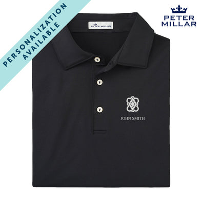 New! Pike Personalized Peter Millar Black Polo With Symbol