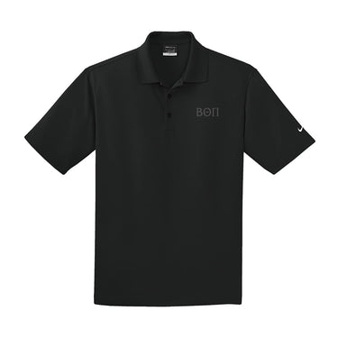 Black Nike Performance Polo With Greek Fraternity Letters