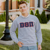 New! Beta Heather Grey Crewneck With Sewn On Letters