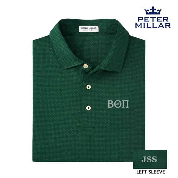 New! Beta Personalized Peter Millar Tesseract Patterned Polo With Greek Letters