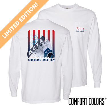 New! Limited Edition Beta Comfort Colors Slope Shredder Long Sleeve Tee