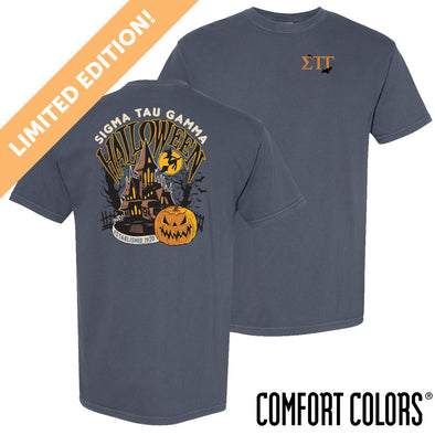 New! Limited Edition Sig Tau Comfort Colors Midnight Manor Short Sleeve Tee