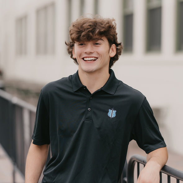 Personalized Phi Delt Crest Black Performance Polo