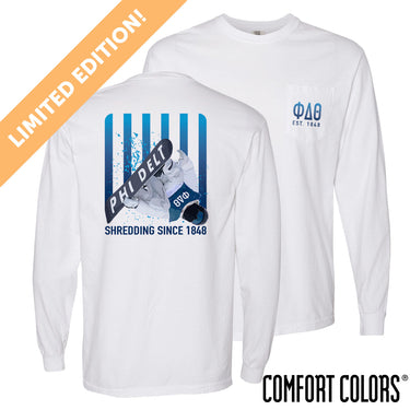 New! Limited Edition Phi Delt Comfort Colors Slope Shredder Long Sleeve Tee