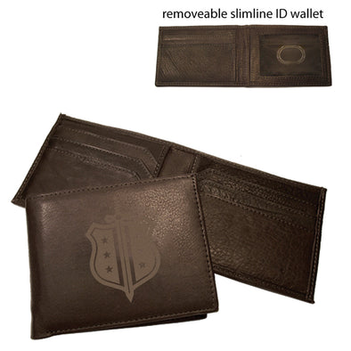 Phi Delt Brown Leather Crest Bi-Fold Wallet