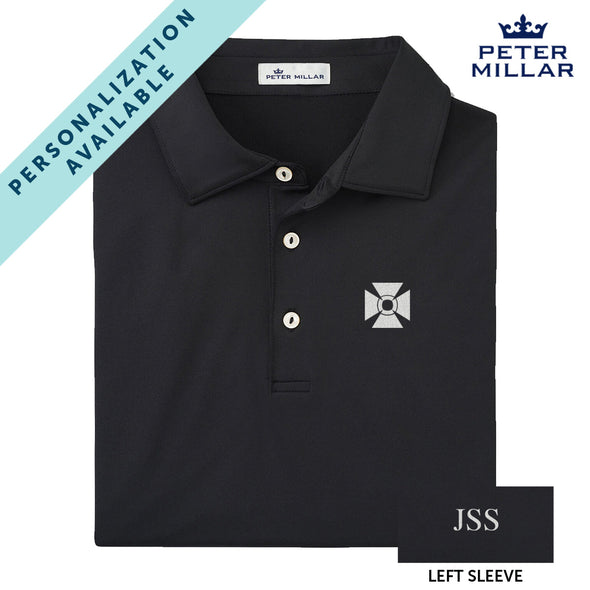 New! ATO Personalized Peter Millar Black Polo With Symbol