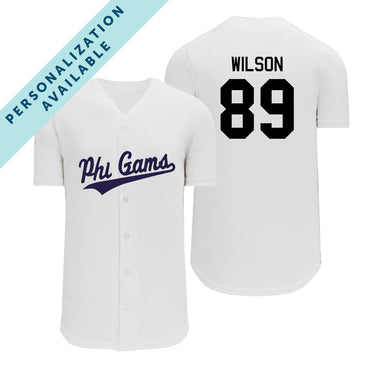 Personalized White Mesh Baseball Jersey