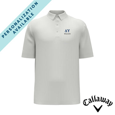 Delta Upsilon White Callaway Greek Letter Golf Polo