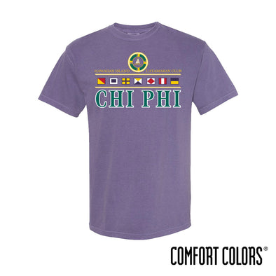 New! Chi Phi Comfort Colors Vintage Catamaran Club Short Sleeve Tee