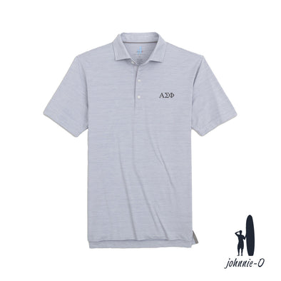 New! Alpha Sig Johnnie O Heather Grey Polo