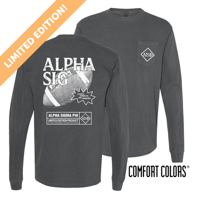 New! Alpha Sig Limited Edition Gridiron Season Long Sleeve Tee