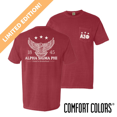 New! Alpha Sig Comfort Colors Patriotic Eagle Short Sleeve Tee