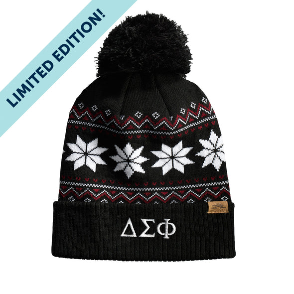 Delta Sig Knitted Pom Beanie