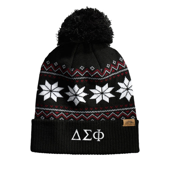 Delta Sig Knitted Pom Beanie