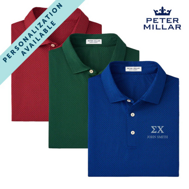 Personalized Peter Millar Tesseract Patterned Polo With Greek Letters