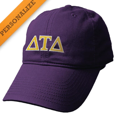 Delt Purple Personalized Hat | Delta Tau Delta | Headwear > Billed hats