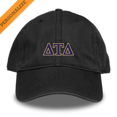 Delt Personalized Black Hat | Delta Tau Delta | Headwear > Billed hats