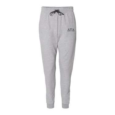 Delt Heather Grey Contrast Joggers | Delta Tau Delta | Pants > Sweatpants