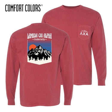 Lambda Chi Comfort Colors Long Sleeve Retro Alpine Tee | Lambda Chi Alpha | Shirts > Long sleeve t-shirts