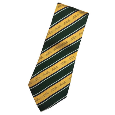 Lambda Chi Dark Green and Gold Striped Silk Tie | Lambda Chi Alpha | Ties > Neck ties