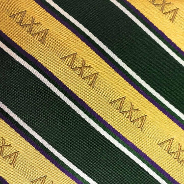 Lambda Chi Dark Green and Gold Striped Silk Tie | Lambda Chi Alpha | Ties > Neck ties