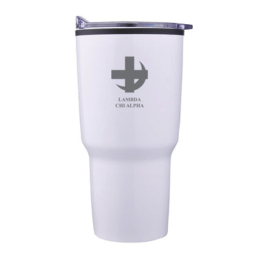 Lambda Chi 30oz White Tumbler | Lambda Chi Alpha | Drinkware > Travel mugs