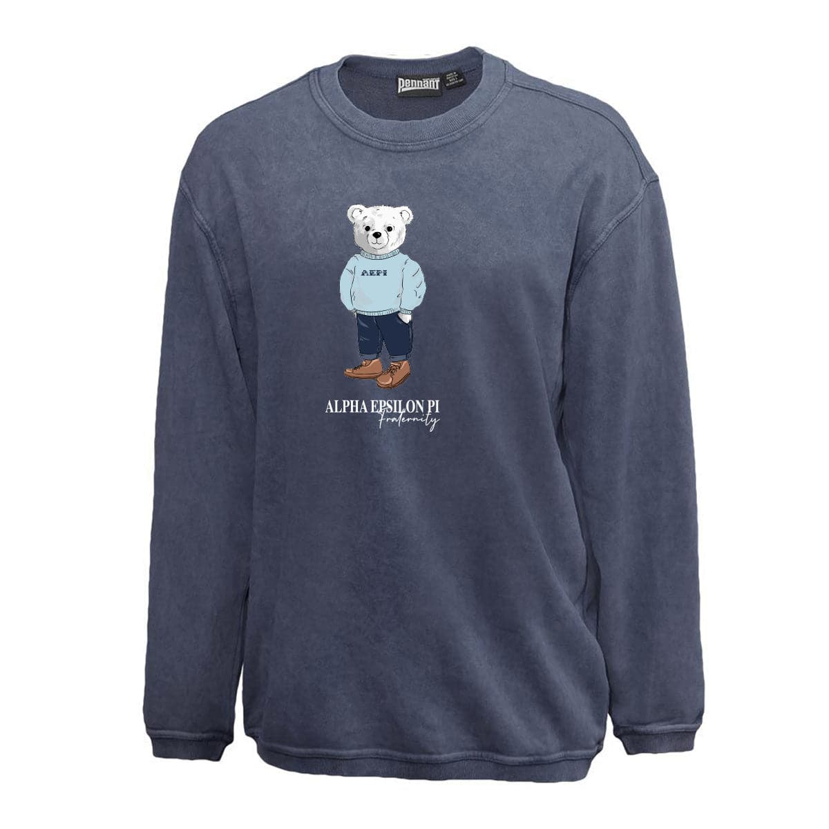 AEPi Navy Sandwash Bear Crewneck