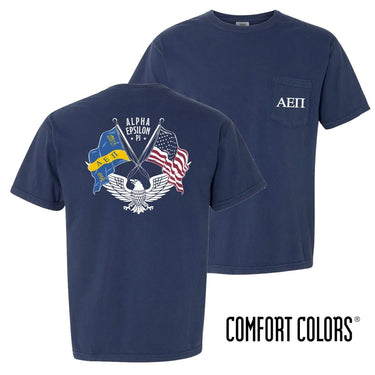 AEPi Comfort Colors Navy Patriot tee | Alpha Epsilon Pi | Shirts > Short sleeve t-shirts