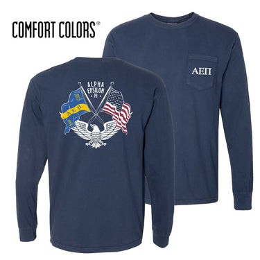 AEPi Comfort Colors Navy Patriot tee | Alpha Epsilon Pi | Shirts > Short sleeve t-shirts