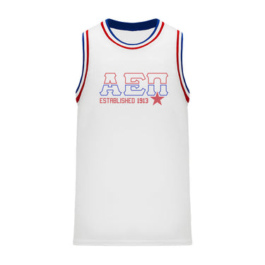 AEPi Retro Block Basketball Jersey | Alpha Epsilon Pi | Shirts > Jerseys