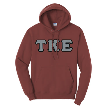 TKE Deep Red Hoodie with Sewn On Letters