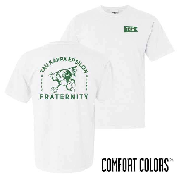 TKE Comfort Colors Happy Earth White Short Sleeve Tee – Campus