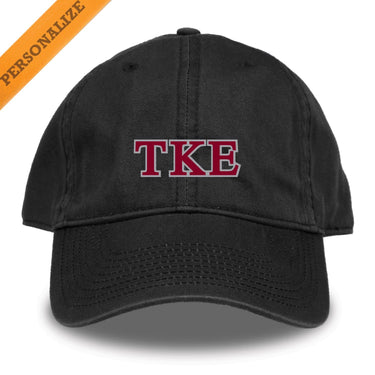 TKE Personalized Black Hat | Tau Kappa Epsilon | Headwear > Billed hats