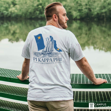 Delt Comfort Colors White Seafarer Short Sleeve Tee | Delta Tau Delta | Shirts > Short sleeve t-shirts