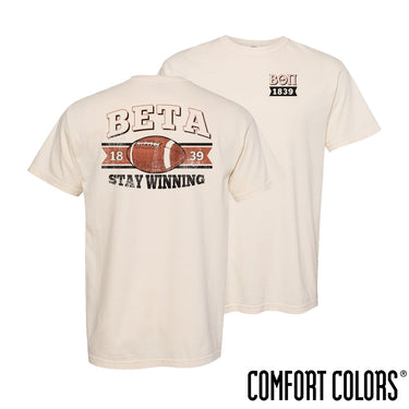 Beta Comfort Colors Stay Winning Football Short Sleeve Tee